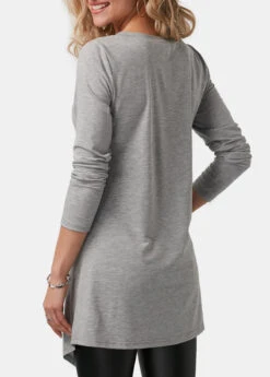 Asymmetric Hem Button Detail Light Grey T Shirt 8 Asymmetric Hem Button Detail Light Grey T Shirt -UrbanLayer Store 234931 P 15784652440942