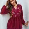 Lace Stitching Paisley Lantern Sleeve Boho Vibe Blouse 1 Lace Stitching Paisley Lantern Sleeve Boho Vibe Blouse -UrbanLayer Store 244655 P 15946198368700
