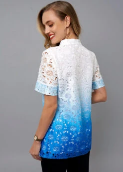 Tie Dye Print Split Neck Lace Blouse 8 Tie Dye Print Split Neck Lace Blouse -UrbanLayer Store 266038 P 16188177812441