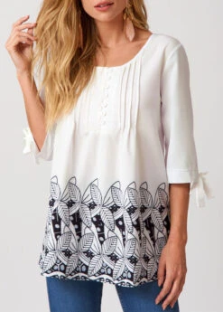 Decorative Button Round Neck Blouse 9 Decorative Button Round Neck Blouse -UrbanLayer Store 275585 P 16286500940233