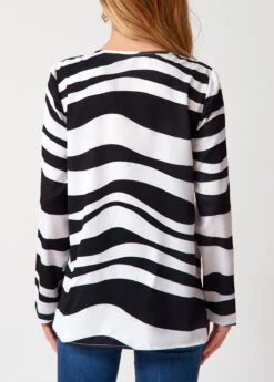 Striped Tassel V Neck Long Sleeve Blouse -UrbanLayer Store 275977 P 16285948654781