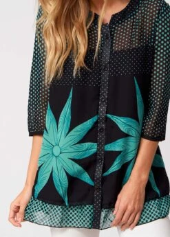 Polka Dot Button Up 3/4 Sleeve Blouse 11 Polka Dot Button Up 3/4 Sleeve Blouse -UrbanLayer Store 276698 P 16285022775234