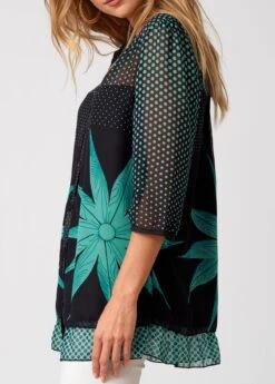 Polka Dot Button Up 3/4 Sleeve Blouse 9 Polka Dot Button Up 3/4 Sleeve Blouse -UrbanLayer Store 276698 P 16285022776202