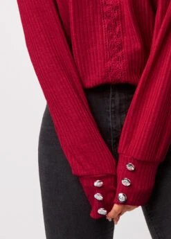 Red Lace Stitching V Neck T Shirt -UrbanLayer Store 283602 P 16336581275623