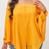 Off Shoulder Layered Asymmetric Hem Ginger Blouse 1 Off Shoulder Layered Asymmetric Hem Ginger Blouse -UrbanLayer Store 289909 P 16479432051040