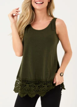 Army Green Lace Stitching Tank Top 8 Army Green Lace Stitching Tank Top -UrbanLayer Store 297764 P 16484643185922