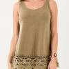 Light Khaki Lace Stitching Tank Top -UrbanLayer Store 304424 P 16533825228510