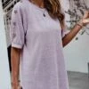 Purple Decorative Button Half Sleeve T Shirt -UrbanLayer Store 309581 P 1658915949876