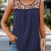 Navy Patchwork Leopard Round Neck Tank Top 1 Navy Patchwork Leopard Round Neck Tank Top -UrbanLayer Store 326042 P 16764559947680