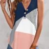 Multi Color Button V Neck Tank Top -UrbanLayer Store 326222 P 1675934385230