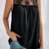 Black Patchwork Sleeveless Round Neck Tank Top -UrbanLayer Store 326703 P 16780774219803