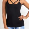 Black Criss Cross Strappy Square Neck Camisole Top -UrbanLayer Store 327267 P 16778424283320