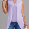 Light Purple Cut Out Sleeveless T Shirt 1 Light Purple Cut Out Sleeveless T Shirt -UrbanLayer Store 329652 P 16824236692750