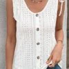 White Button Scoop Neck Tank Top -UrbanLayer Store 330552 P 16831675096920