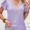Light Purple Patchwork Short Sleeve T Shirt -UrbanLayer Store 332070 P 1681807571339