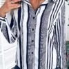 White Striped Long Sleeve Shirt Collar Blouse 2 White Striped Long Sleeve Shirt Collar Blouse -UrbanLayer Store 334956 P 16873441200810