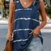 Navy Striped V Neck Tank Top 1 Navy Striped V Neck Tank Top -UrbanLayer Store 335380 P 16855259559580