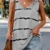 Grey Striped V Neck Tank Top -UrbanLayer Store 335381 P 16855260154740