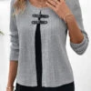 Light Grey Marl Layered Long Sleeve Blouse 1 Light Grey Marl Layered Long Sleeve Blouse -UrbanLayer Store 336517 P 16947410548870