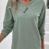 Sage Green Button Long Sleeve T Shirt -UrbanLayer Store 337576 P 16899448491320