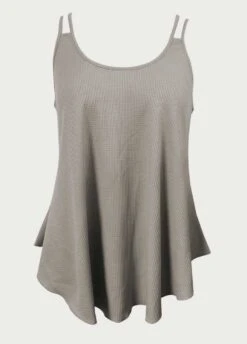 Grey Sleeveless Scoop Neck Camisole Top -UrbanLayer Store 337663 P 1688438396073