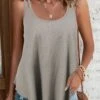 Grey Sleeveless Scoop Neck Camisole Top -UrbanLayer Store 337663 P 1688438396749