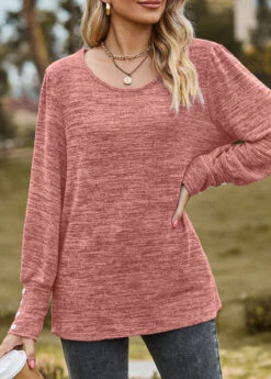 Dusty Pink Button Long Sleeve Round Neck T Shirt 11 Dusty Pink Button Long Sleeve Round Neck T Shirt -UrbanLayer Store 340853 P 1692940177611