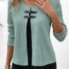 Sage Green Fake 2in1 Long Sleeve Blouse -UrbanLayer Store 341697 P 16934632619500