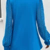 Sky Blue Patchwork Long Sleeve V Neck Blouse -UrbanLayer Store 342304 P 16952993812261