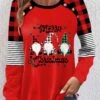 Wine Red Button Christmas Print Long Sleeve T Shirt -UrbanLayer Store 345915 P 1698825203265